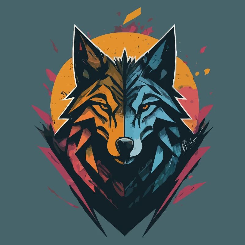 Wolf Double Sided Sun Moon