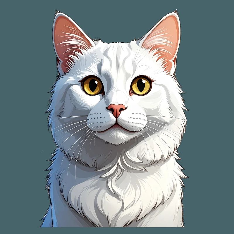 weiße Katze