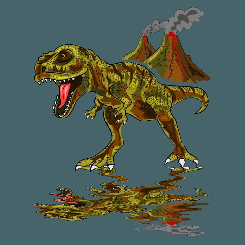 Dinosaurier Vulkan