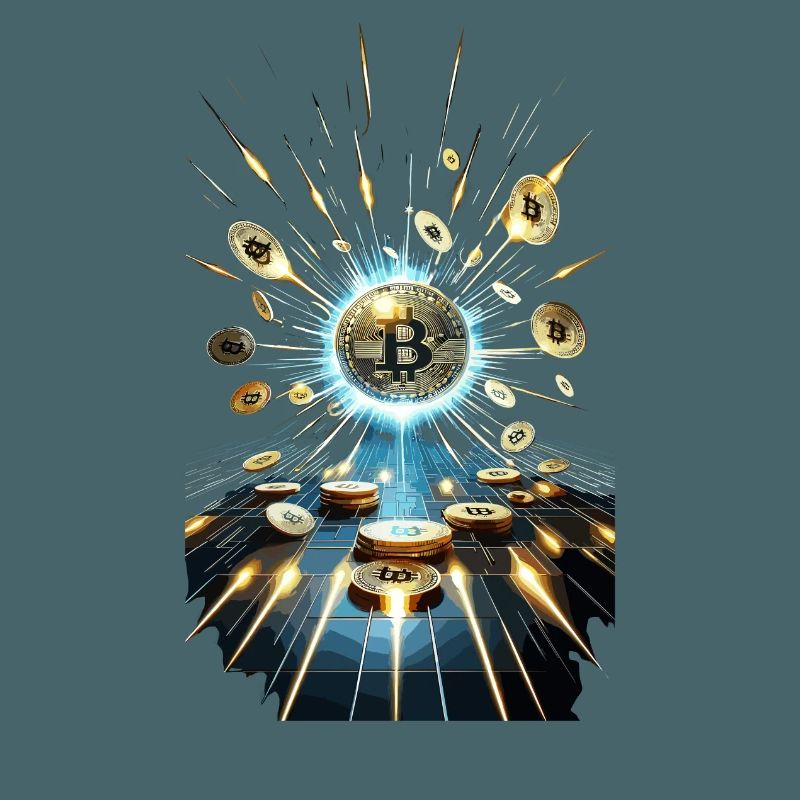 Bitcoin Explosion Conception d’art numérique
