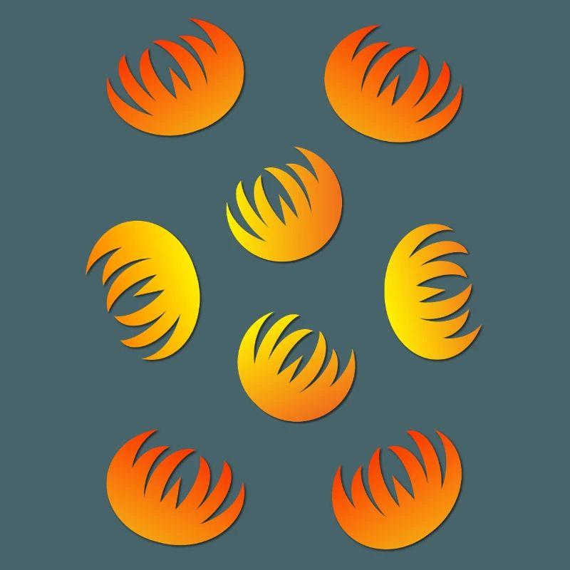 Flame Ring Pattern Yellow Orange
