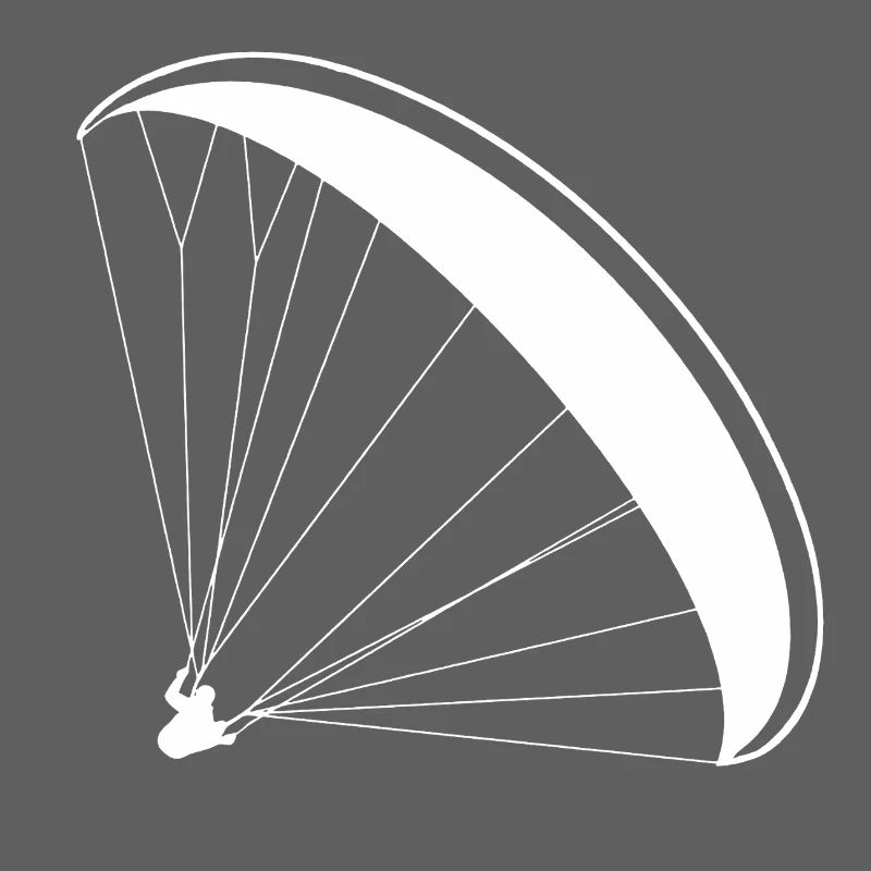 Paraglider Pilot Silhouette Paragliding Logo
