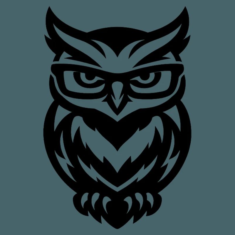 Owl in glasses – linear graphics