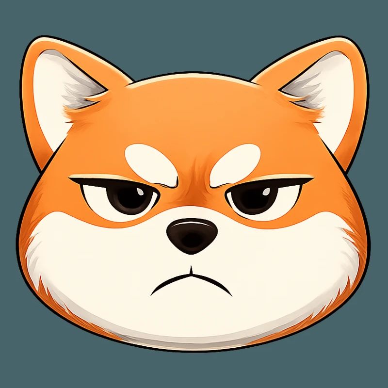 Grumpy, der Shiba Inu, der ein Gesicht zieht