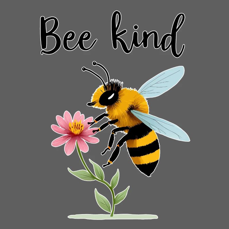 Type d’abeille : Abeille mignonne avec une petite fleur
