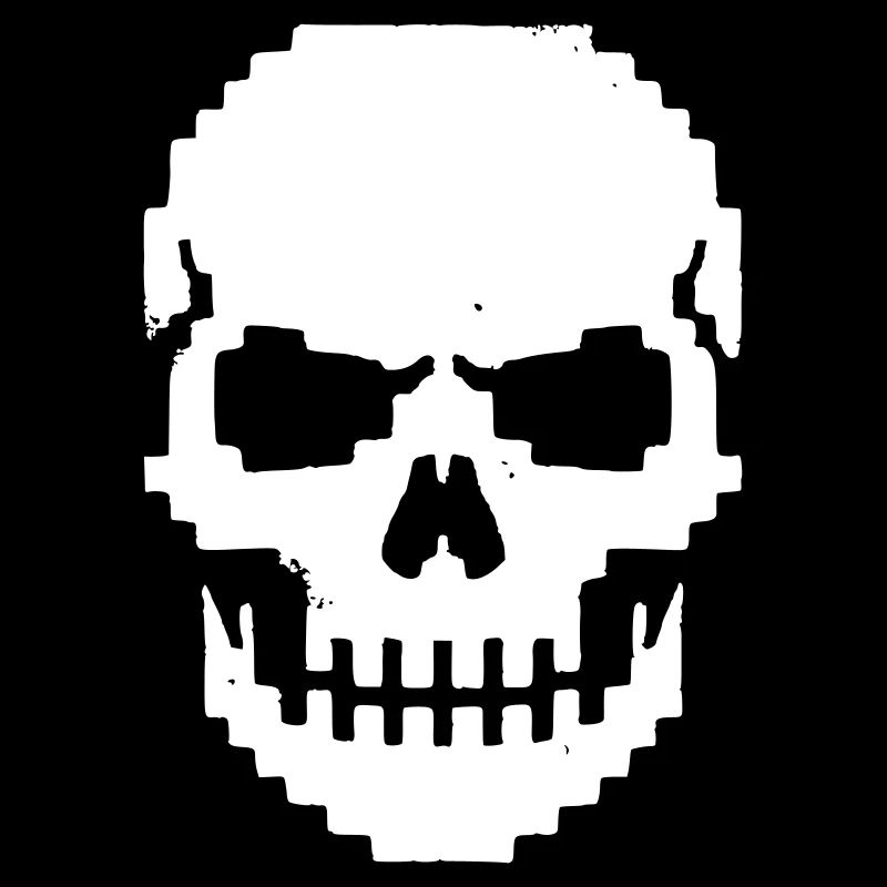 Pixel Skull Jaw 8-Bit