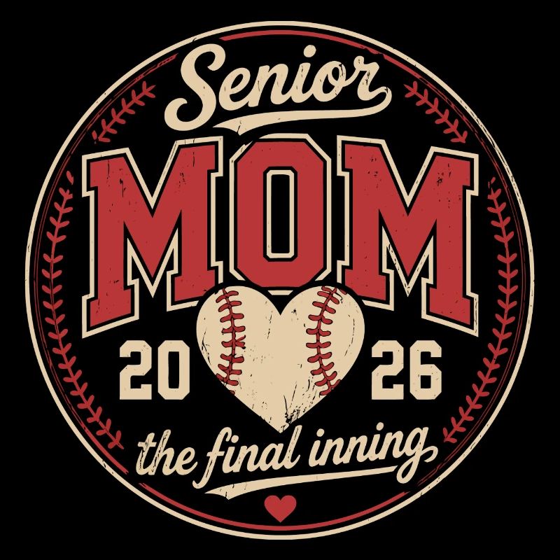 Senior Mom 2026 Baseball Abschluss Design