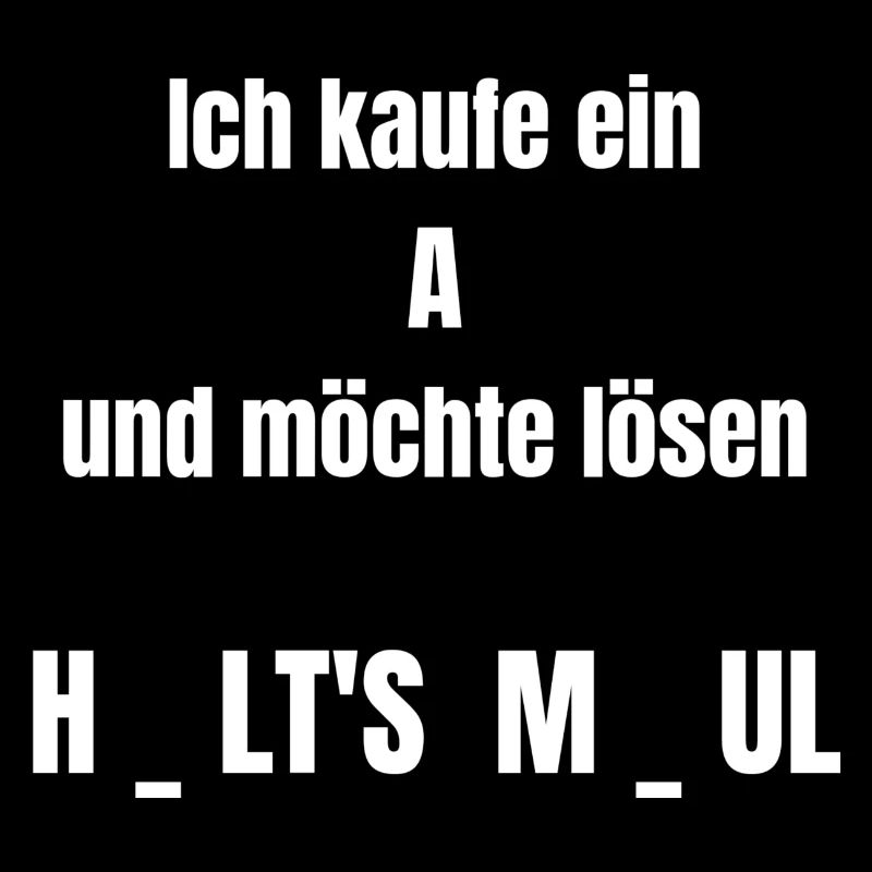 Ich kaufe ein A – Rätsel Typo