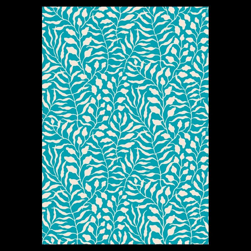 Blaues Palmblatt-Design