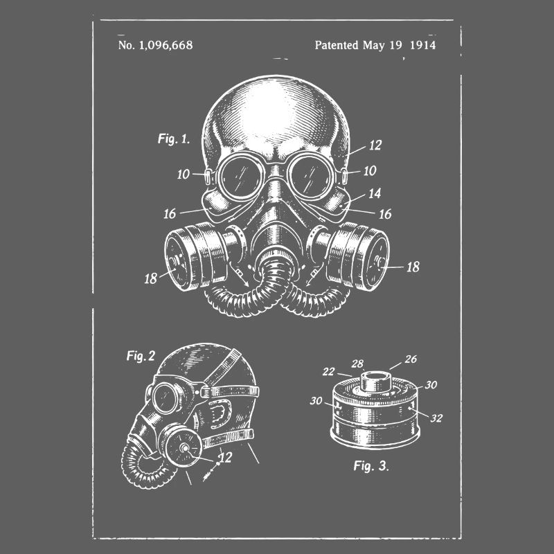 Illustration du plan du masque à gaz