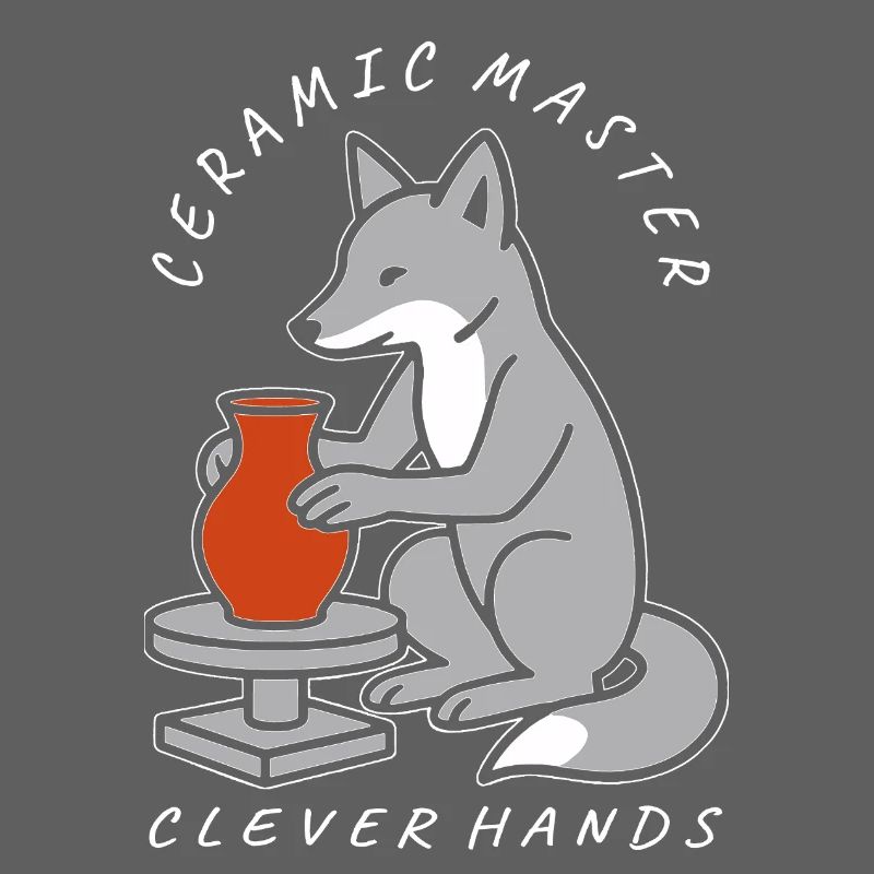 Ceramic Master Fox on Pottery Wheel