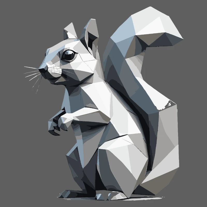 Écureuil - Mignon design de polygone bas