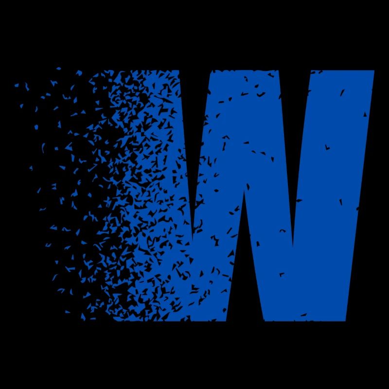 Fragmented W in Bold Blue