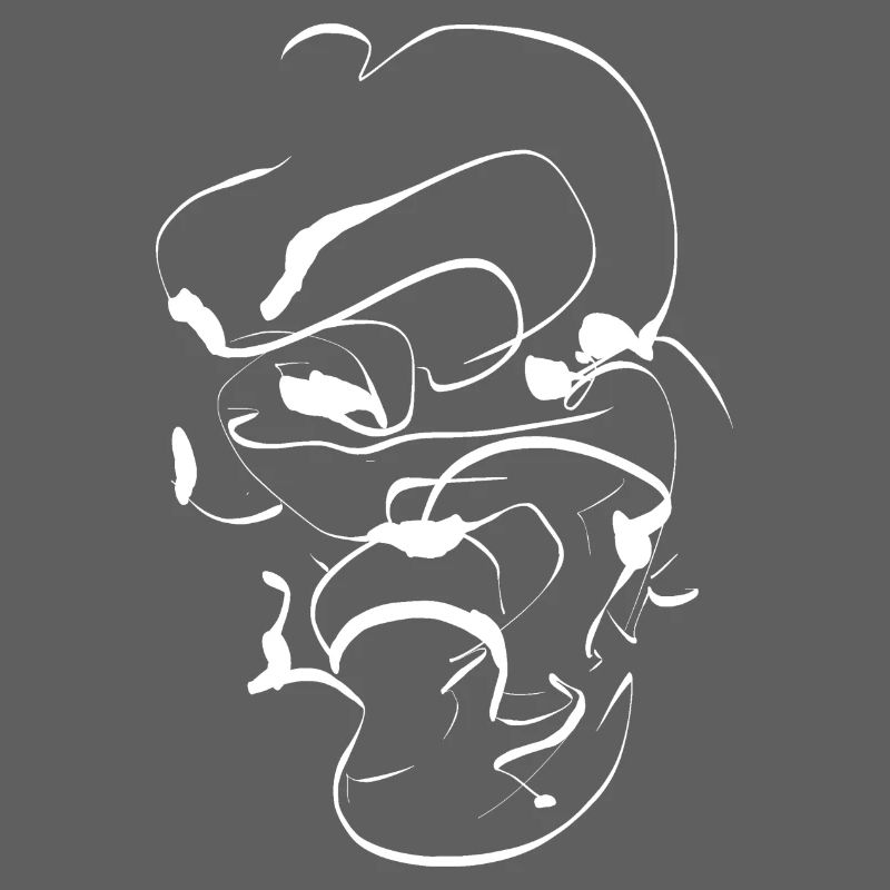 Samurai ink face / Abstract minimal mask