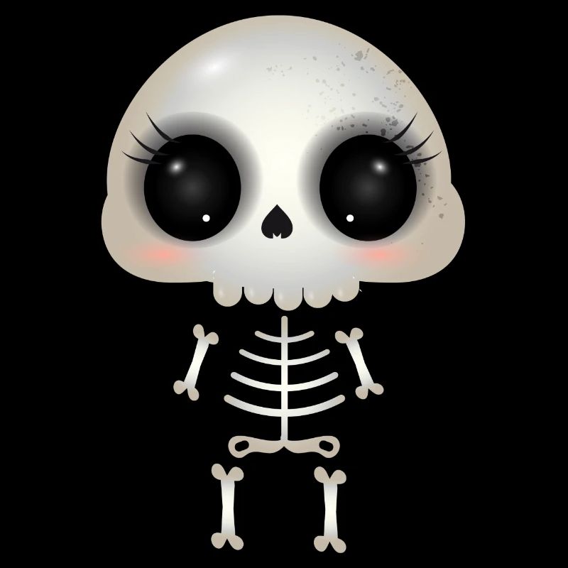 niedlicher Skull mit dunklen Augenhöhlen & Wimpern