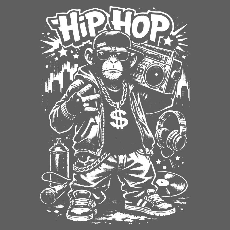 Hip Hop Monkey Graffiti Style Design