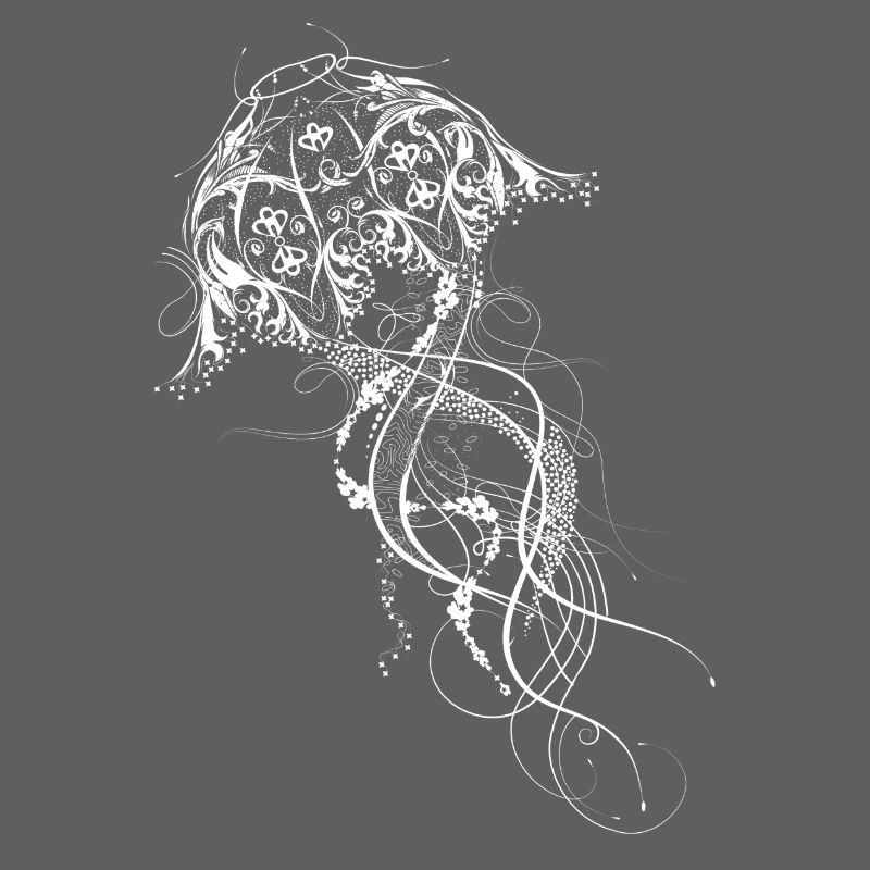 An ornate white jellyfish