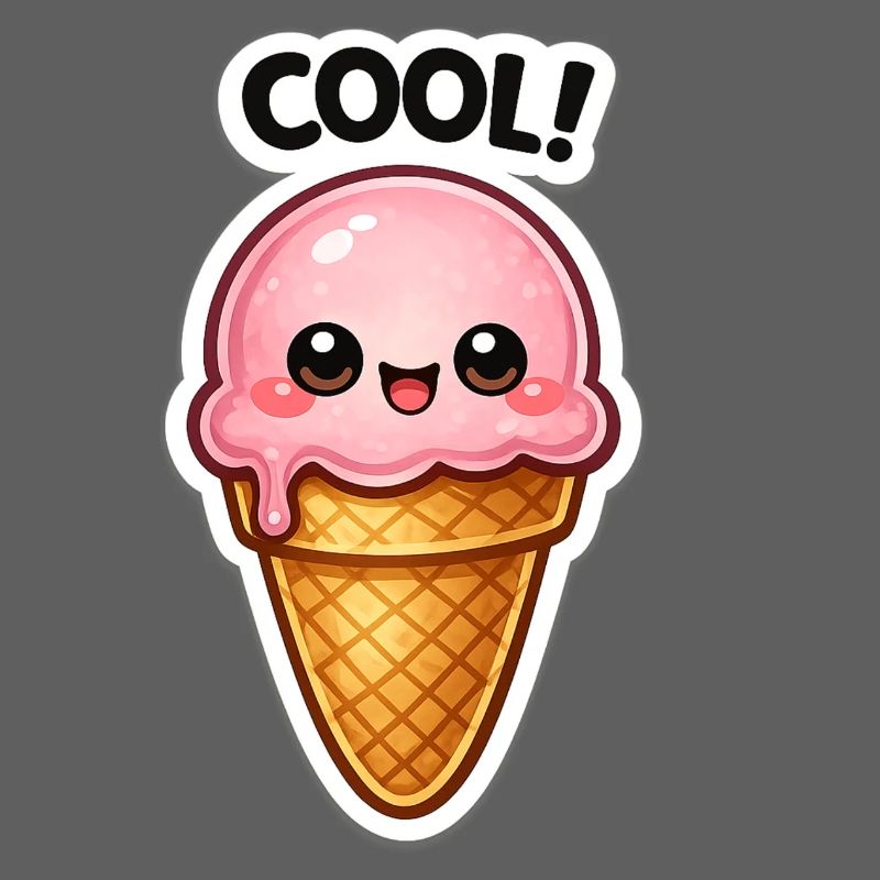 Kawaii Eiscreme Sticker