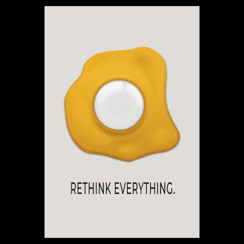 Affiche minimaliste d’œufs Rethink Everything