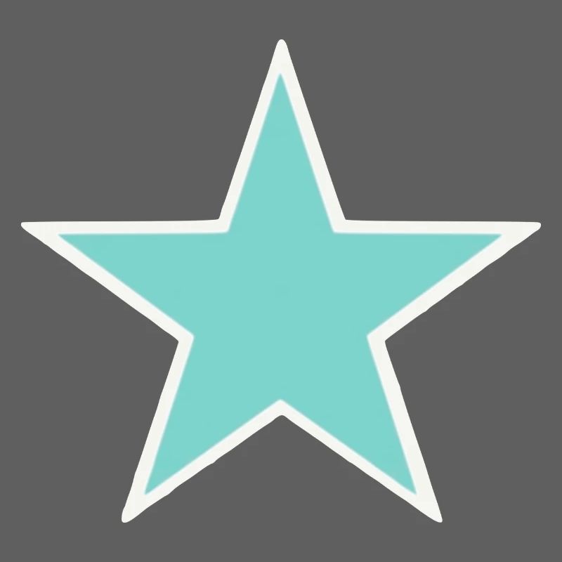 Turquoise star with white border