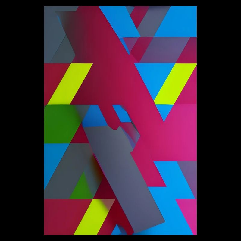 Neon Geometric Triangle Composition