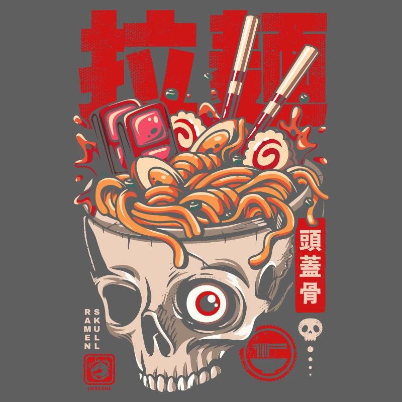 Japan skull ramen noodles