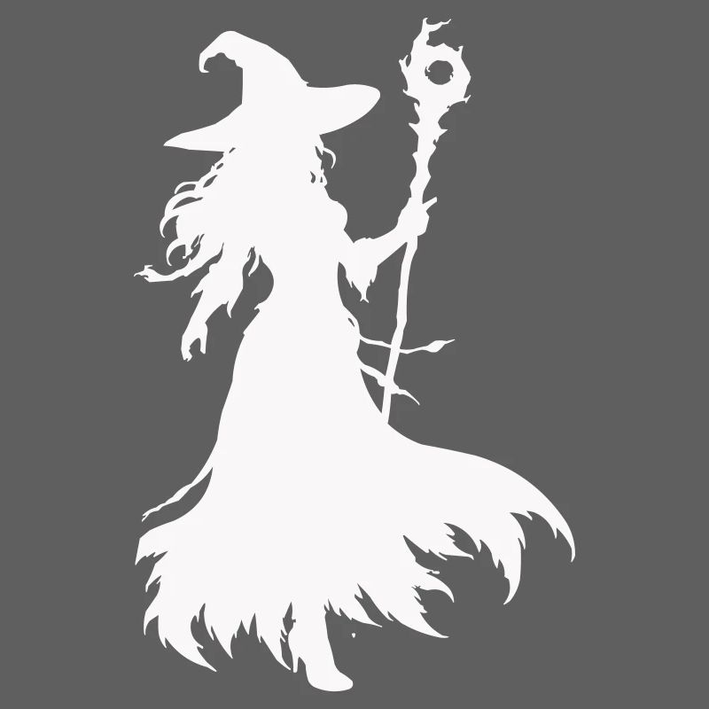 Hexen Silhouette mit Stab