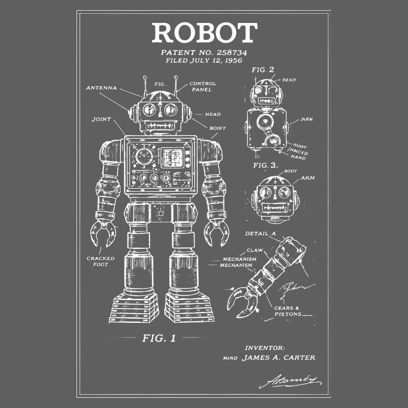 Art breveté du plan de robot rétro