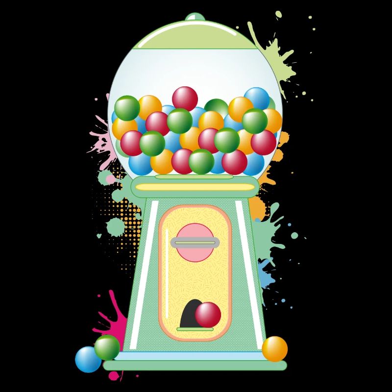 nostalgic retro chewing gum vending machine graffiti style