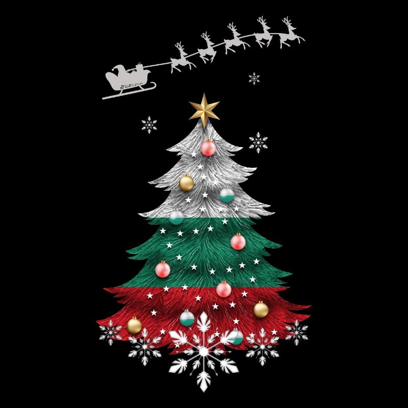 Sapin de Noël avec drapeau bulgare