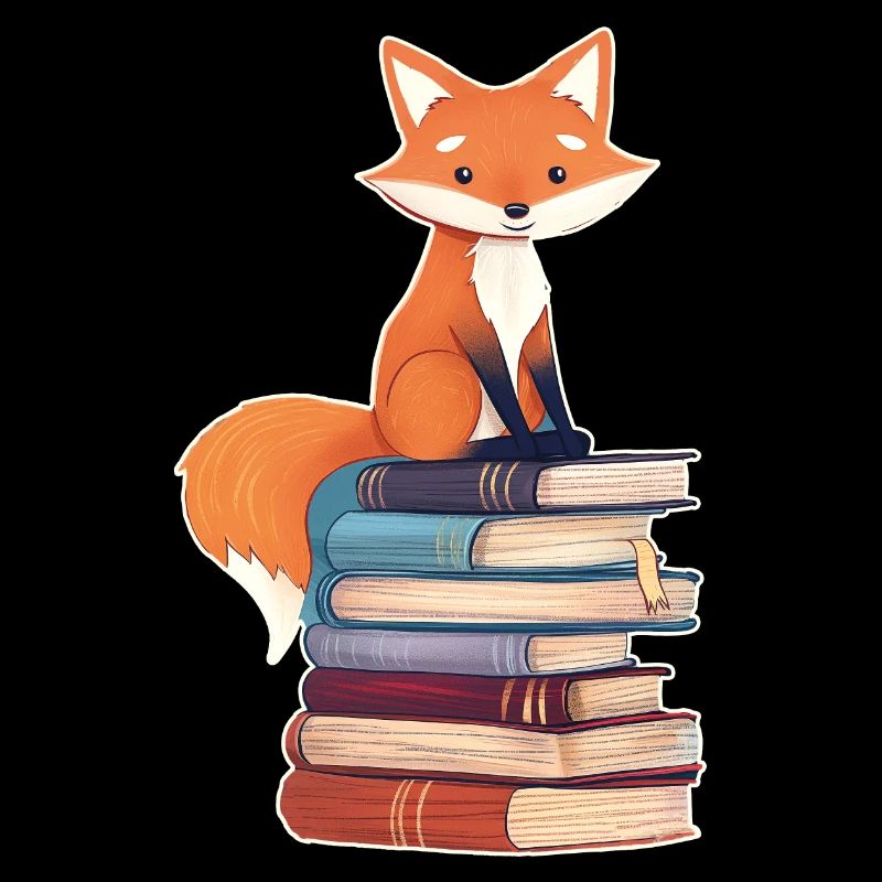 Fuchs auf Bücherstapel