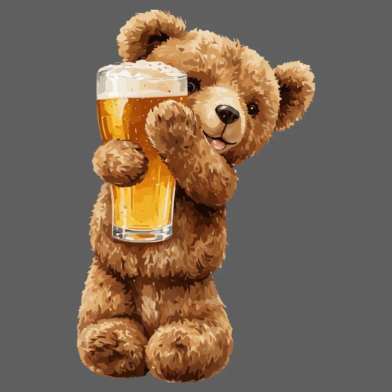 Bärchen mit Bierglas Bierchen Teddybär