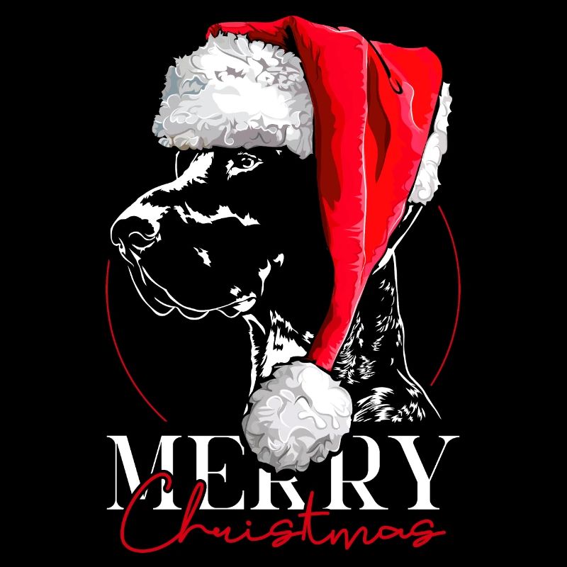 Santa DEUTSCH KURZHAAR Merry Christmas Wilsigns