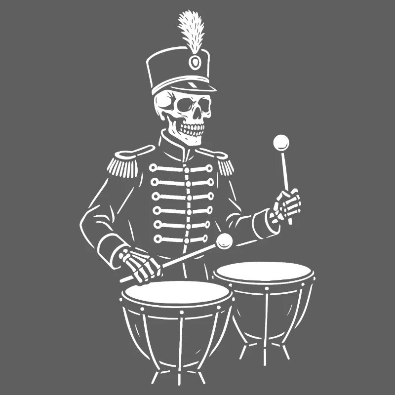 Tambour squelette en uniforme de parade