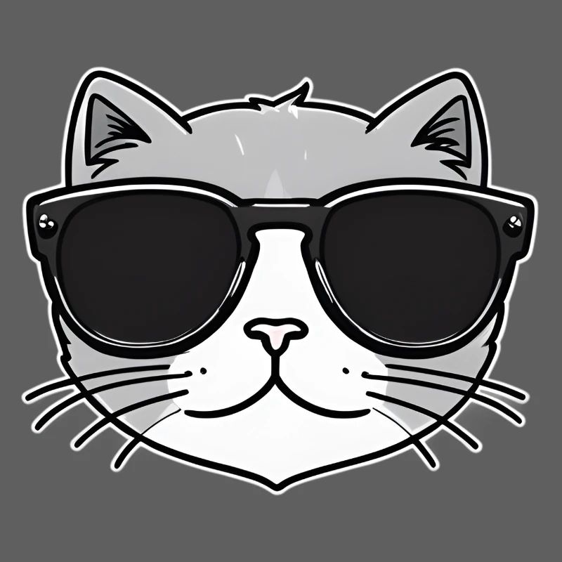 Cool gemalte Katze mit Sonnenbrille