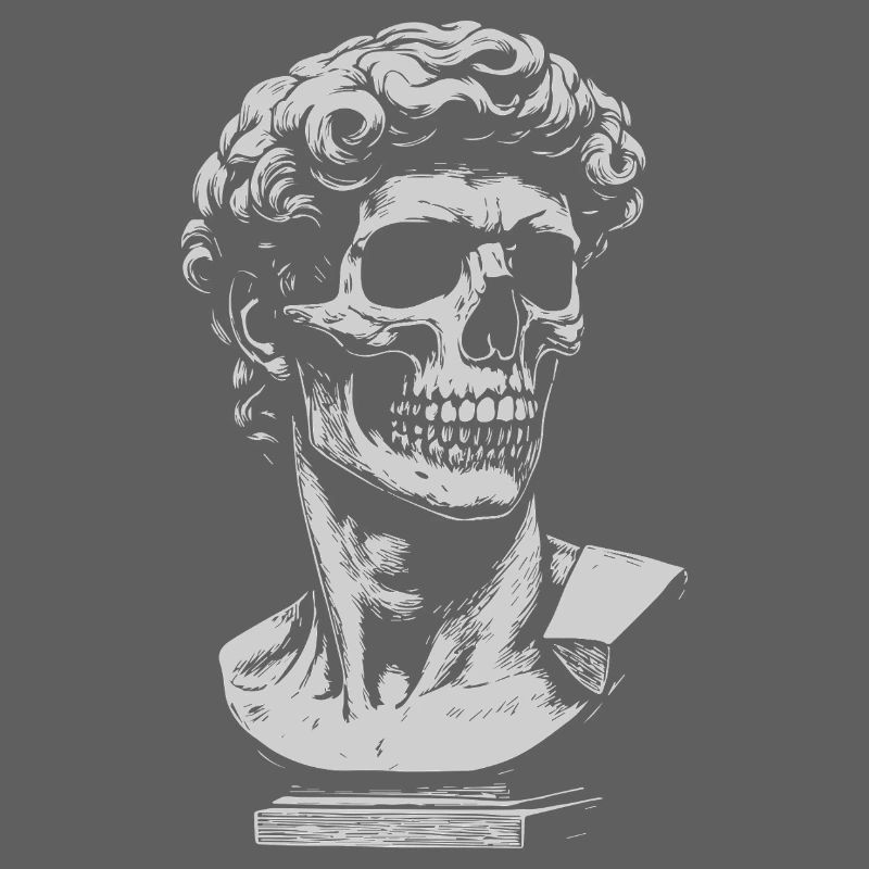 Illustration du buste de crâne de David Michelangelo