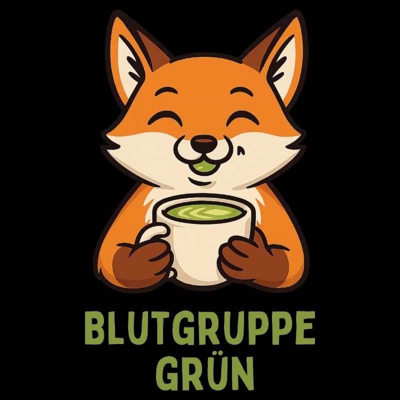 Renard joyeux avec boisson verte