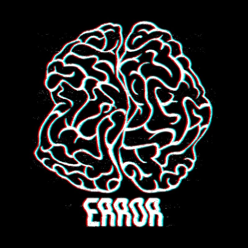 Neon Glitch Brain Error
