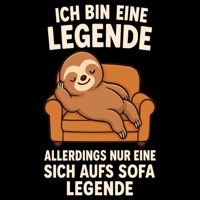 Faultier Sofa Legende Lustiger Spruch