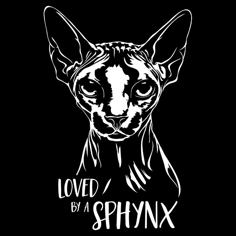 Loved by a Sphynx Katzenspruch Katze Wilsigns