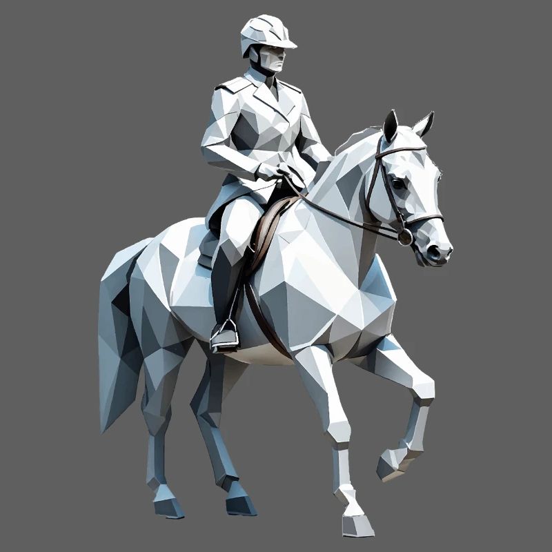 Cavalier Low Poly - Ballet Design