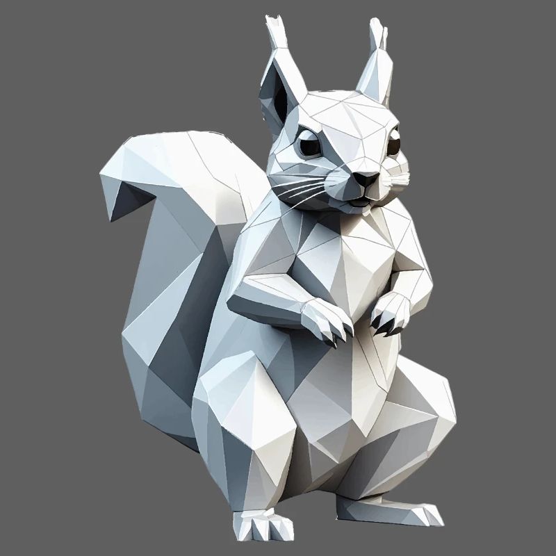 Squirrel - Cute Low Polygon Design
