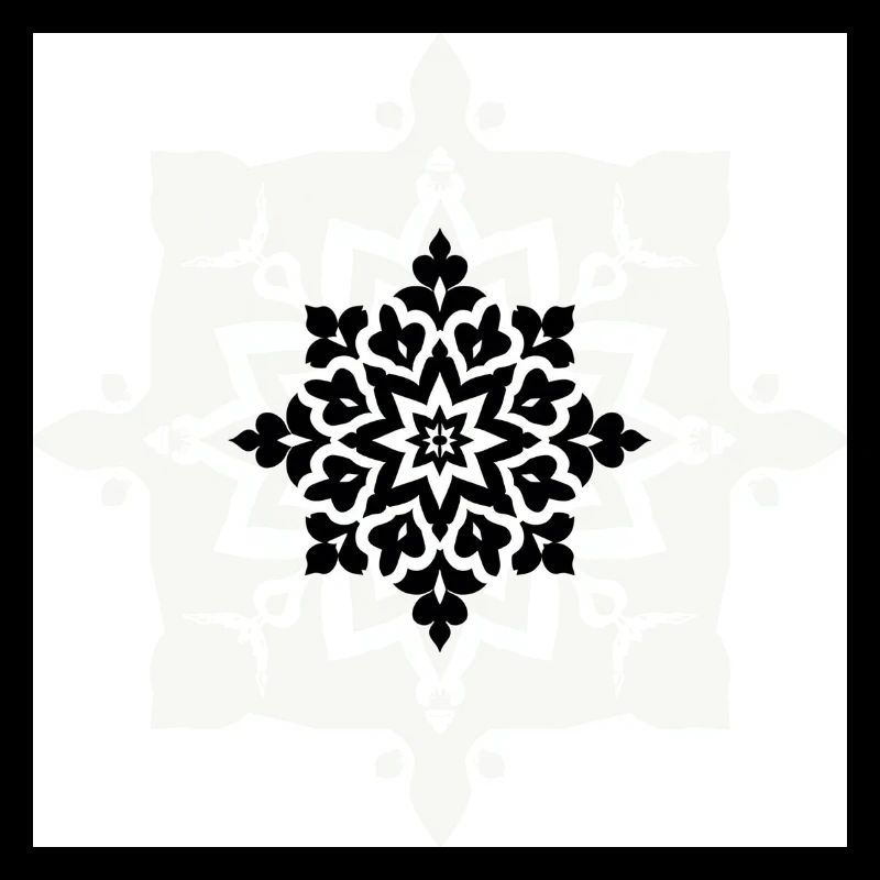 Intricate Black and White Mandala Pattern