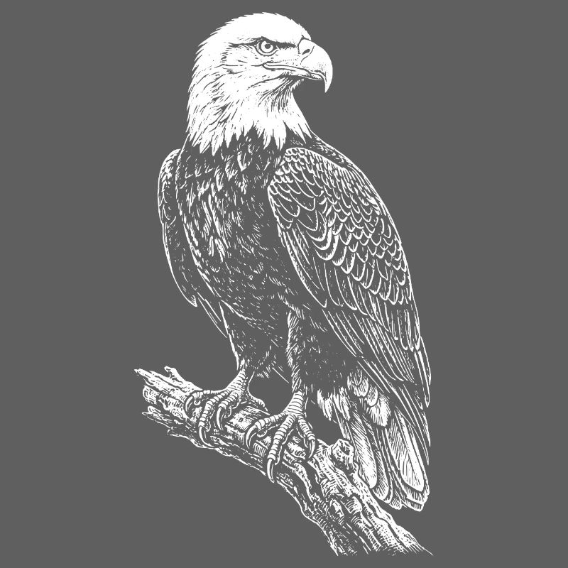 Perched Eagle Silhouette