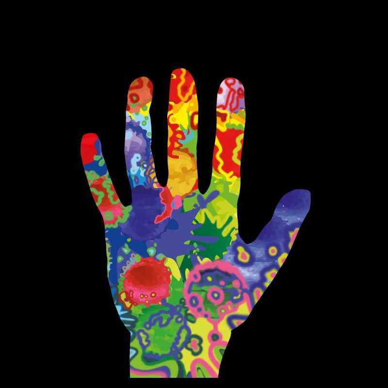 Bunte Hand
