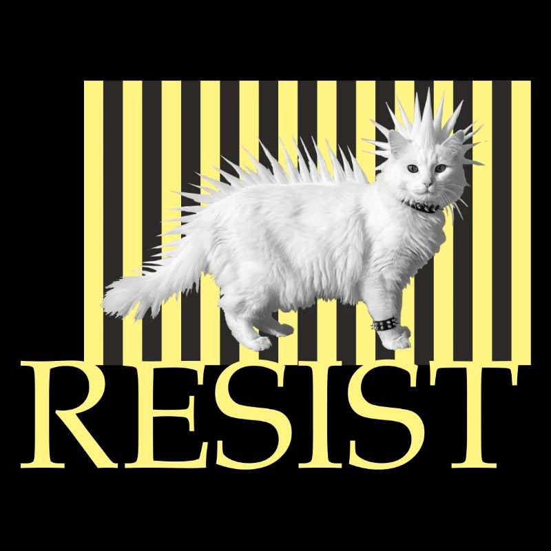 Résiste au chat coquin rayé Punk Chat drôle