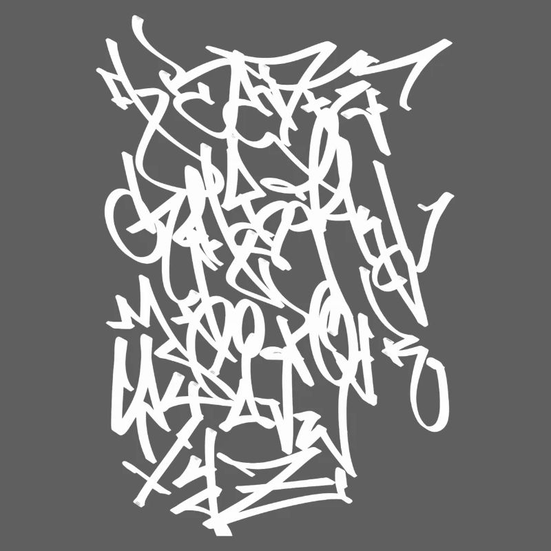 Alphabet 2 Graffiti Tag Handstyle white