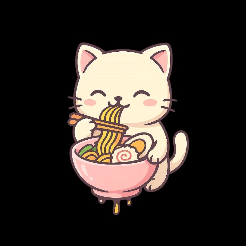Cute cats with pasta salad design