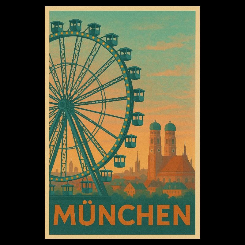 Silhouette de la grande roue historique de Munich