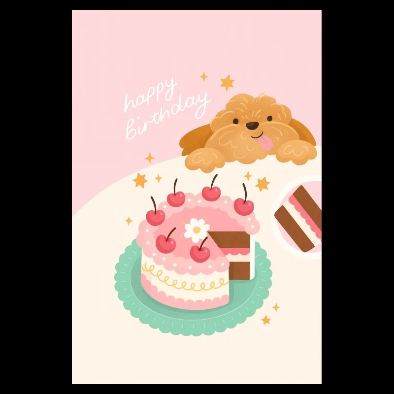 Gâteau anniversaire chien mignon